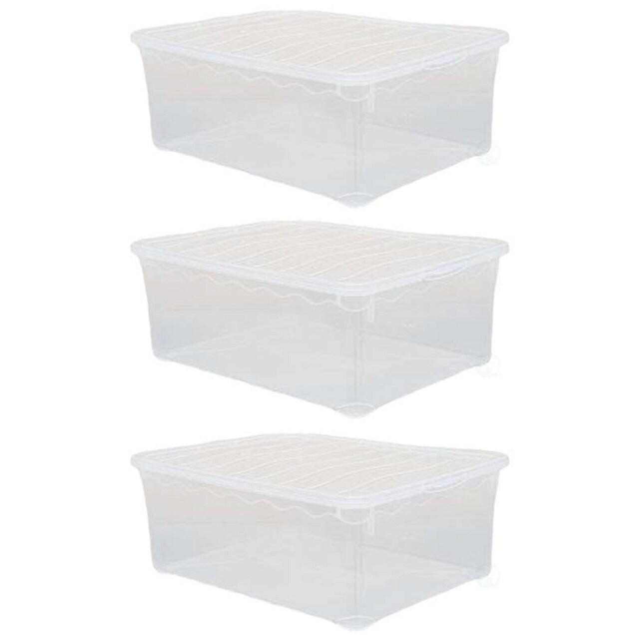 Basicwise Clear Shoe Storage Boxes with Lids - Stackable Plastic Organizer Bin for Closet, Sneaker Storage, Accessories - Shatterproof, Secure Fit, Single, Set of 3, and Set of 6